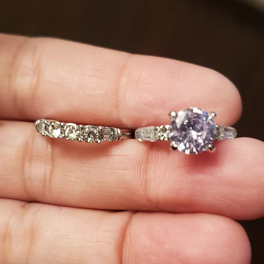 Cubic Zirconia Silver Wedding Ring